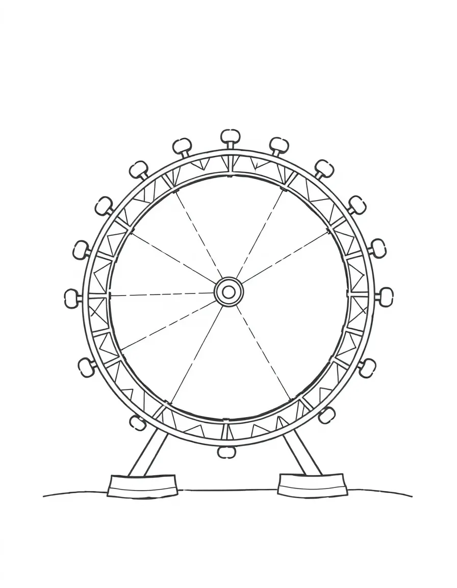 A cartoon-style drawing of a cheerful London Eye.