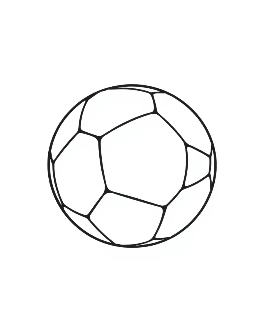 A drawing of a simplified Brazilian soccer ball.