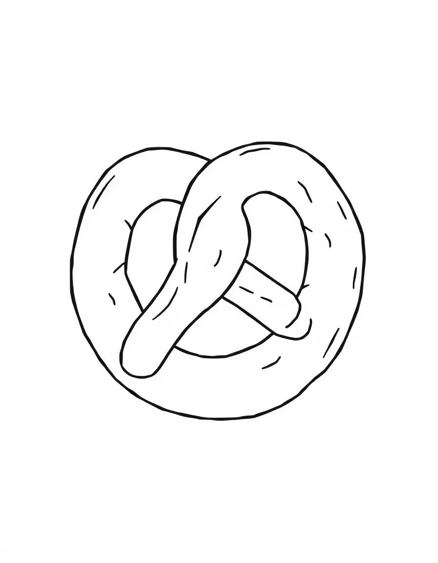 A simplified drawing of a delicious pretzel.