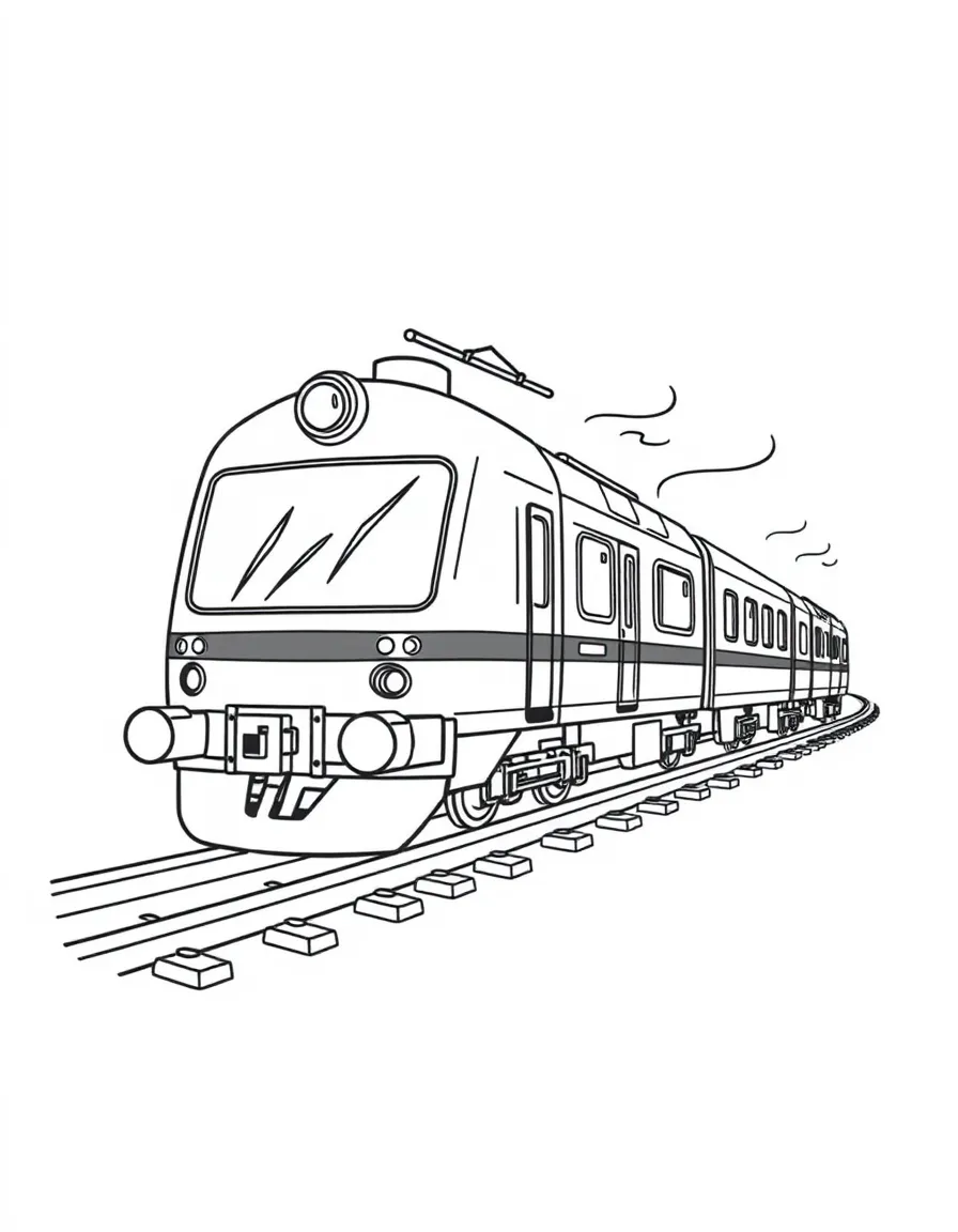 A cute drawing of a fast German train.