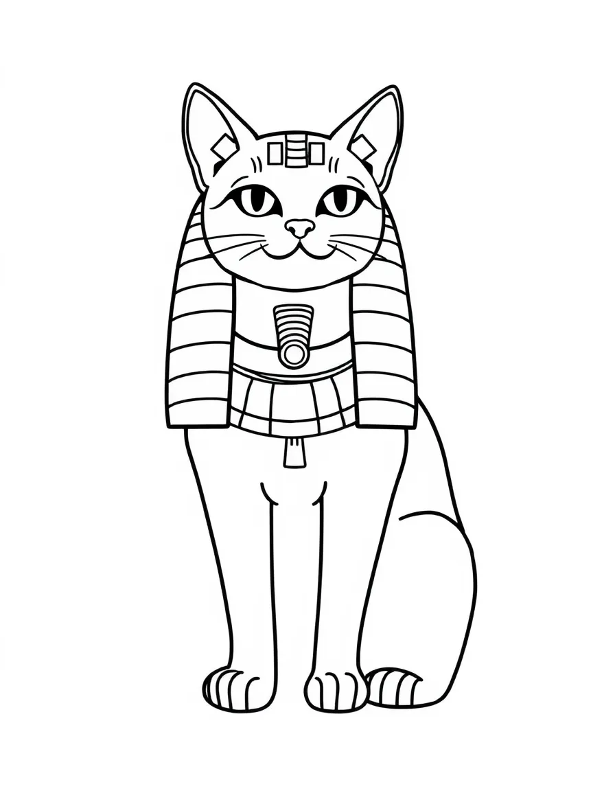 A simplified drawing of an ancient Egyptian cat.