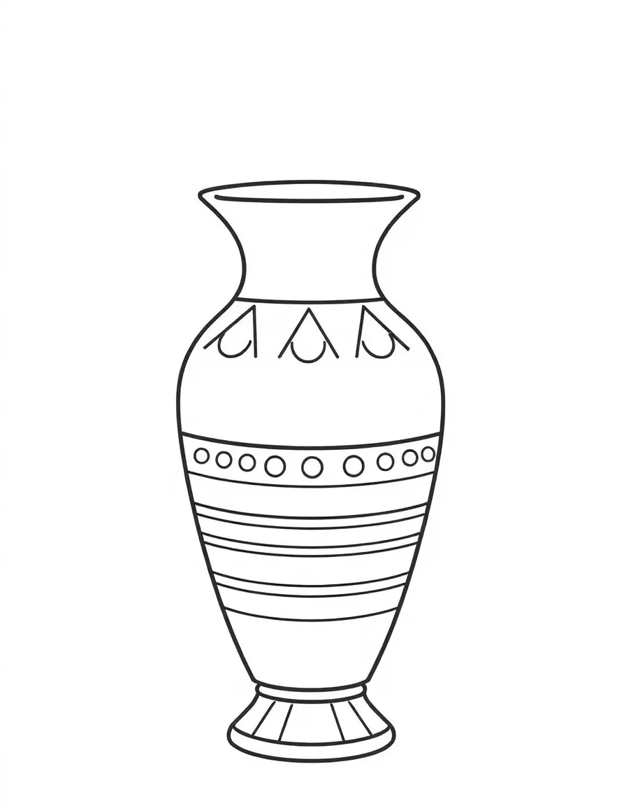 A simple outline of an Egyptian vase.