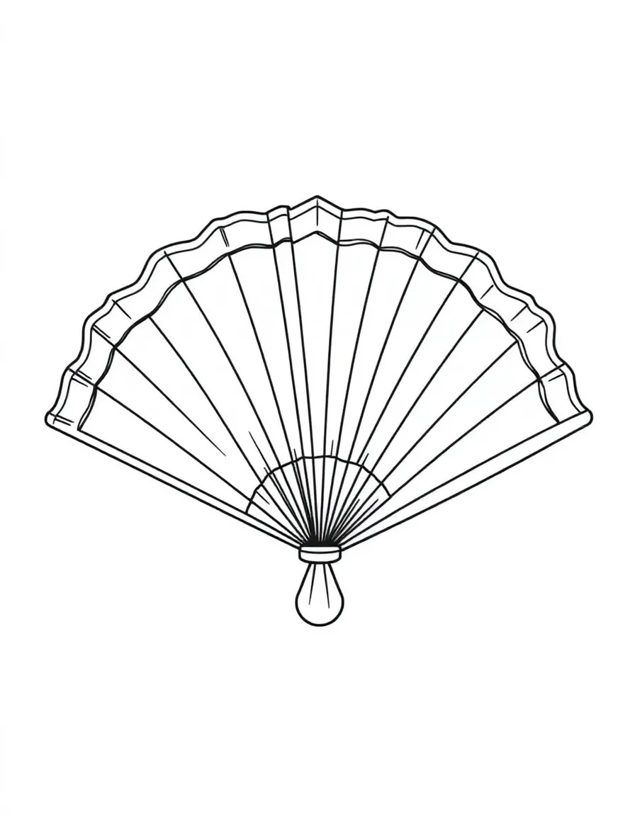 A simplified drawing of a traditional Spanish fan.