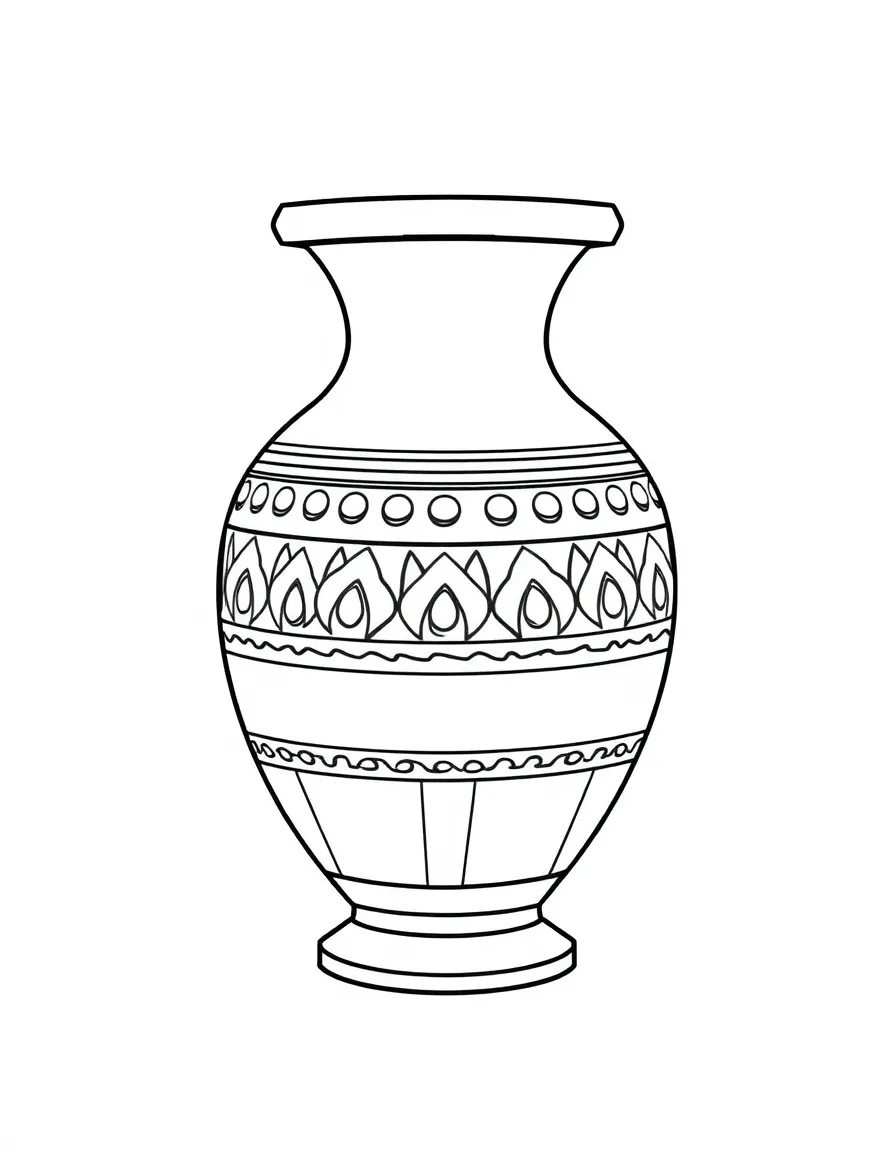 A simplified drawing of a Greek amphora vase.