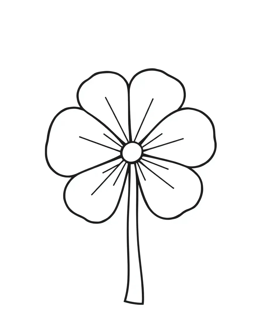 A simplified drawing of a lucky four-leaf clover.