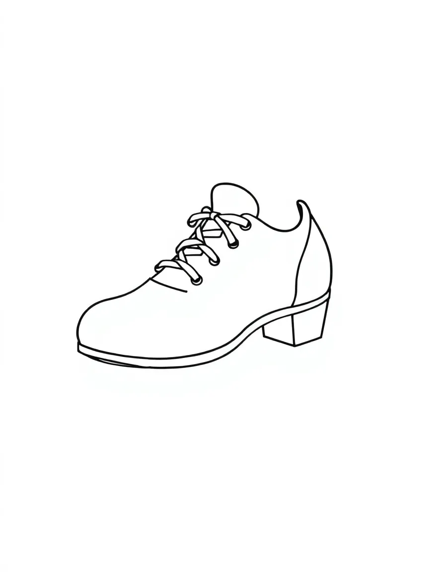 A simplified drawing of an Irish dancing shoe.
