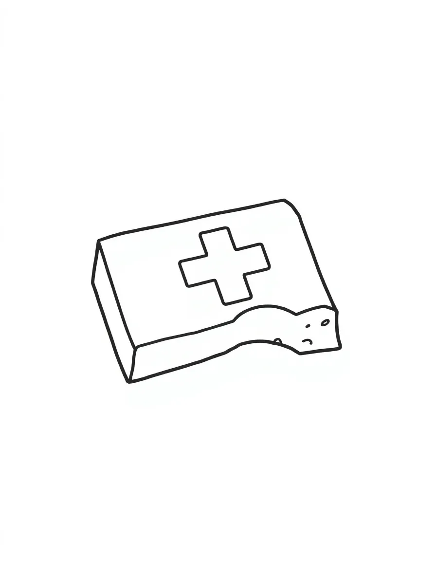 A drawing of a simplified Swiss chocolate bar with a bite missing.