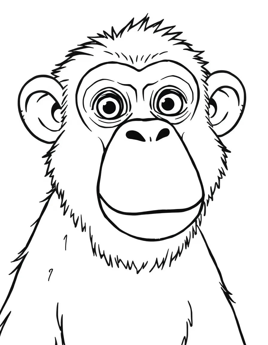 A drawing of a simplified proboscis monkey with a big nose.