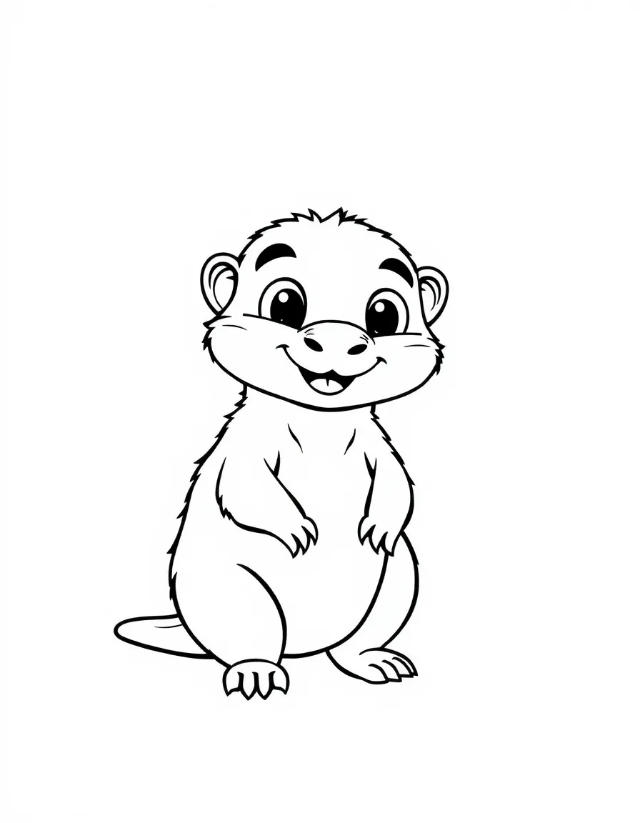 A cartoon-style drawing of a friendly mongoose.