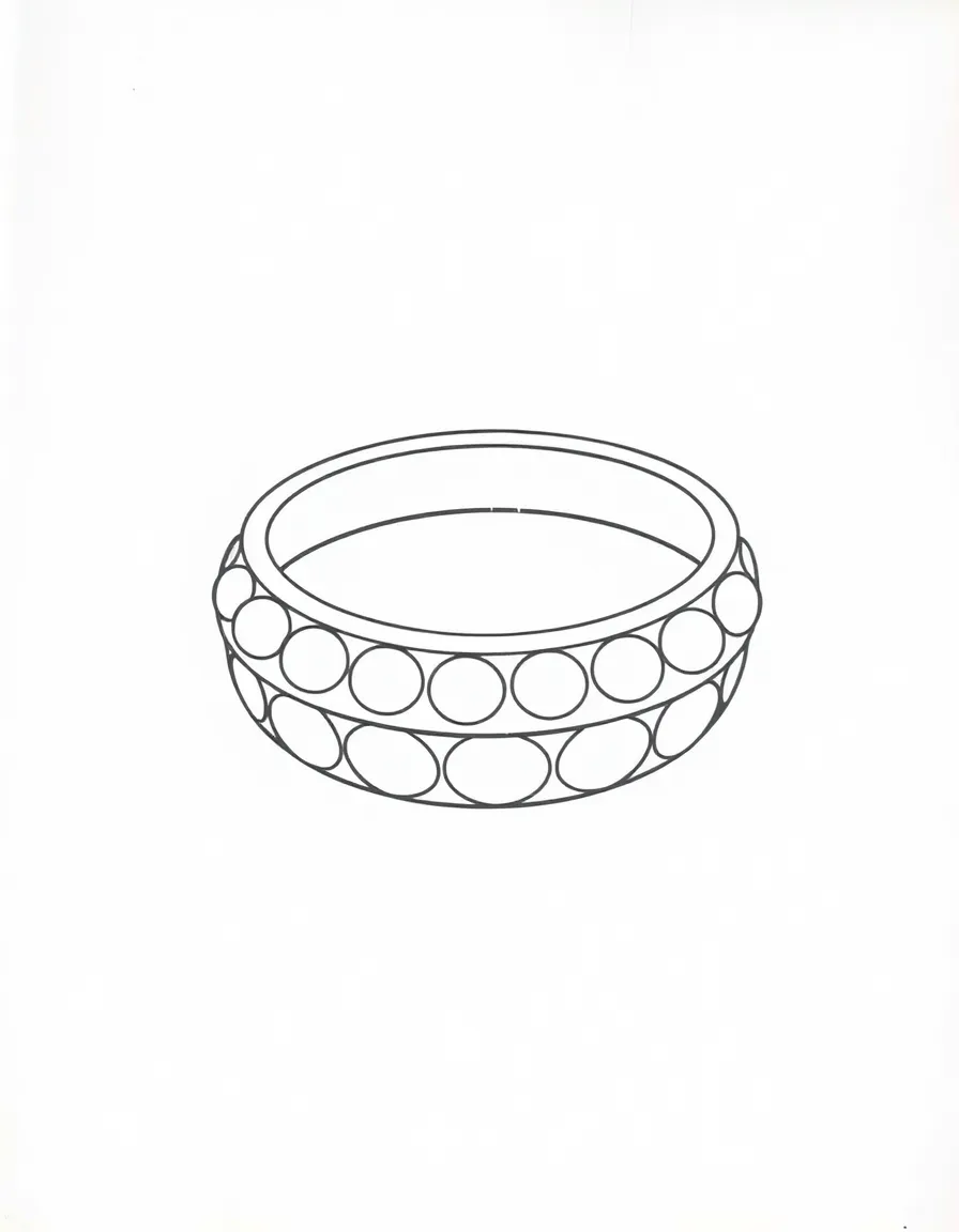A simplified drawing of a traditional Indian bangle.