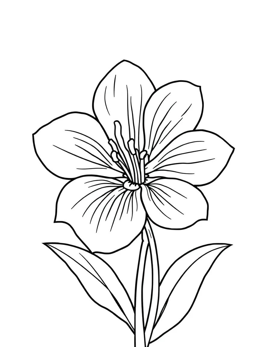 A simple outline of a Spanish flower.