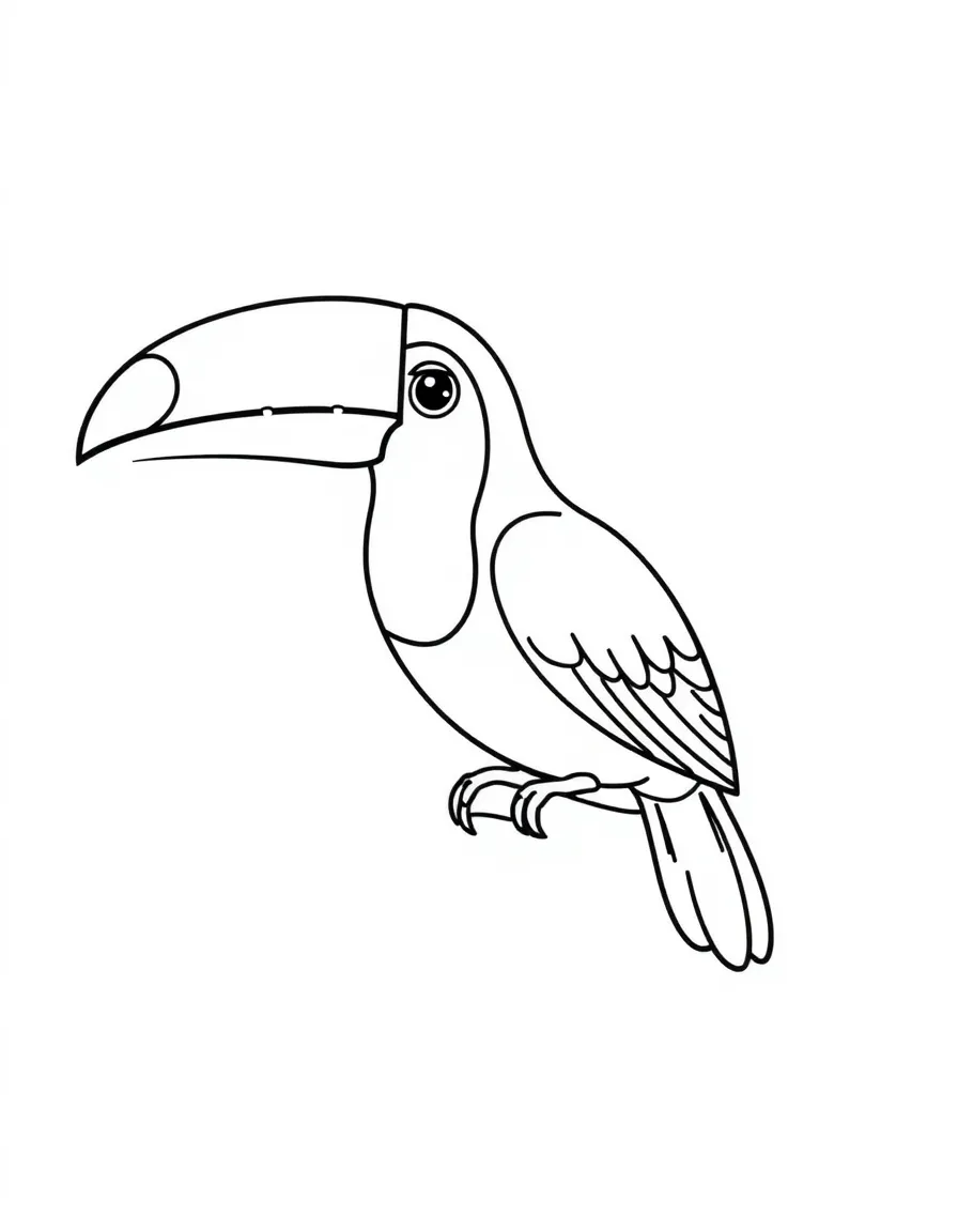 A cute drawing of a colorful toucan.