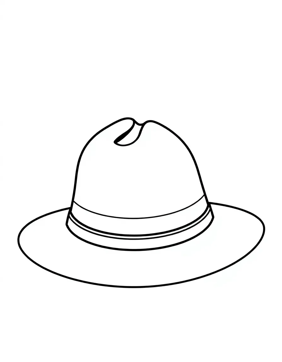 A simple outline of a Panama hat.