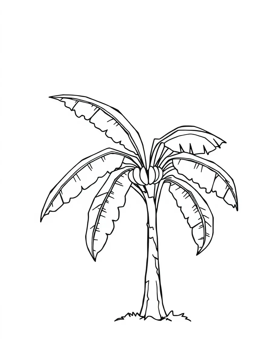 A simple outline of a banana tree.