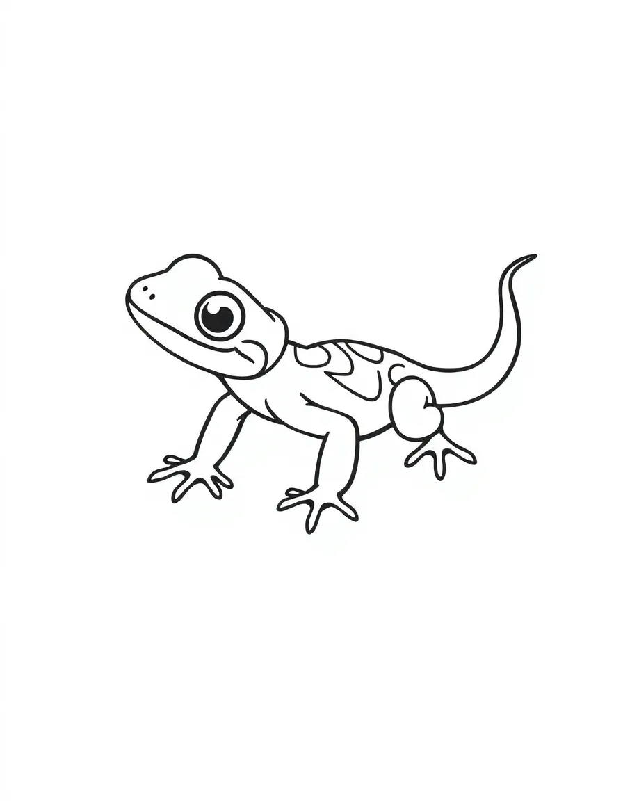 A cute drawing of a tiny lizard.