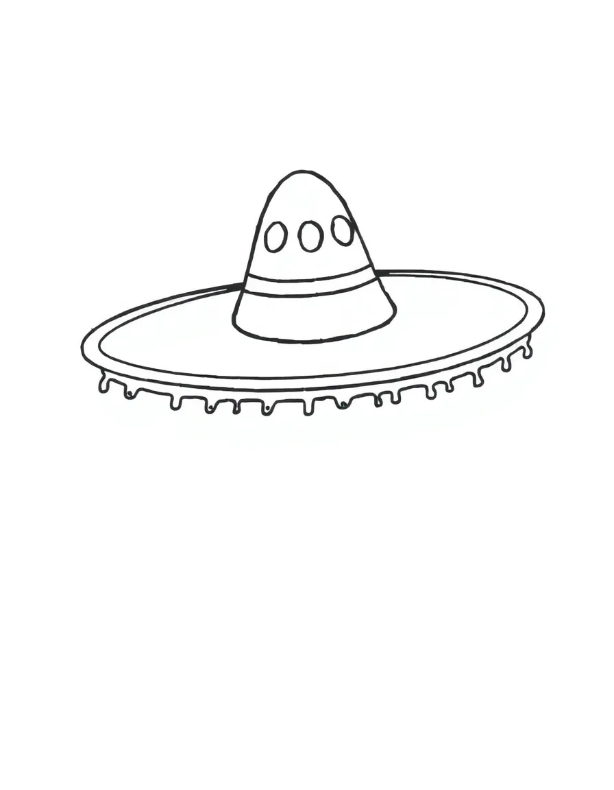 A simplified drawing of a sombrero.