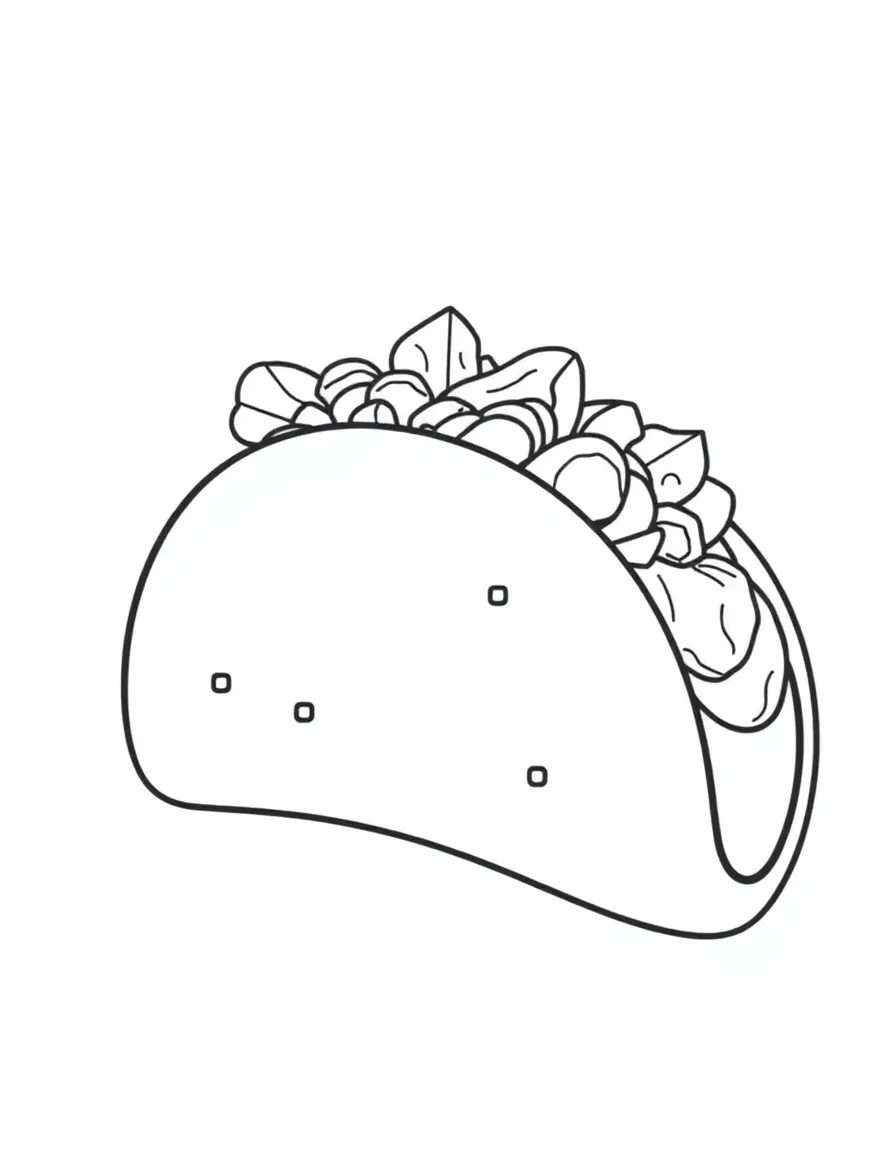 A cute drawing of a delicious taco.
