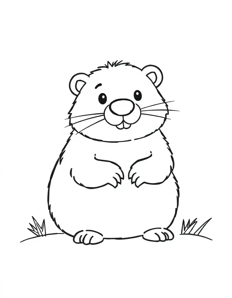 A drawing of a simplified beaver.