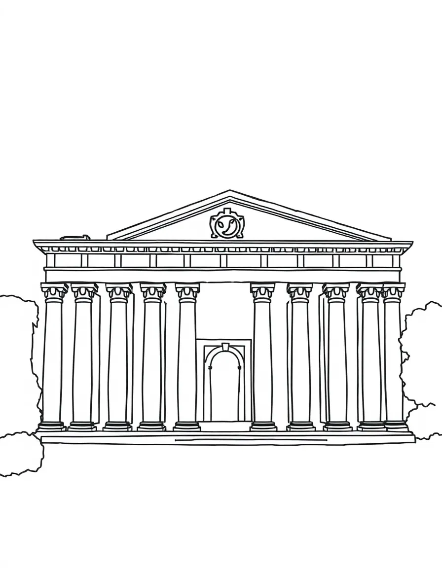 A simple outline of the Roman Forum in Rome, Italy.