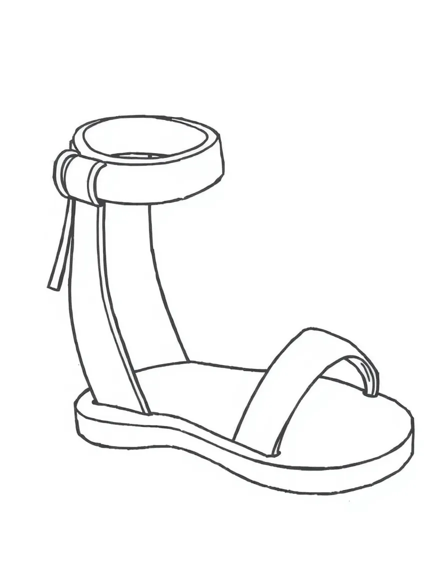 A simplified drawing of a Roman sandal.