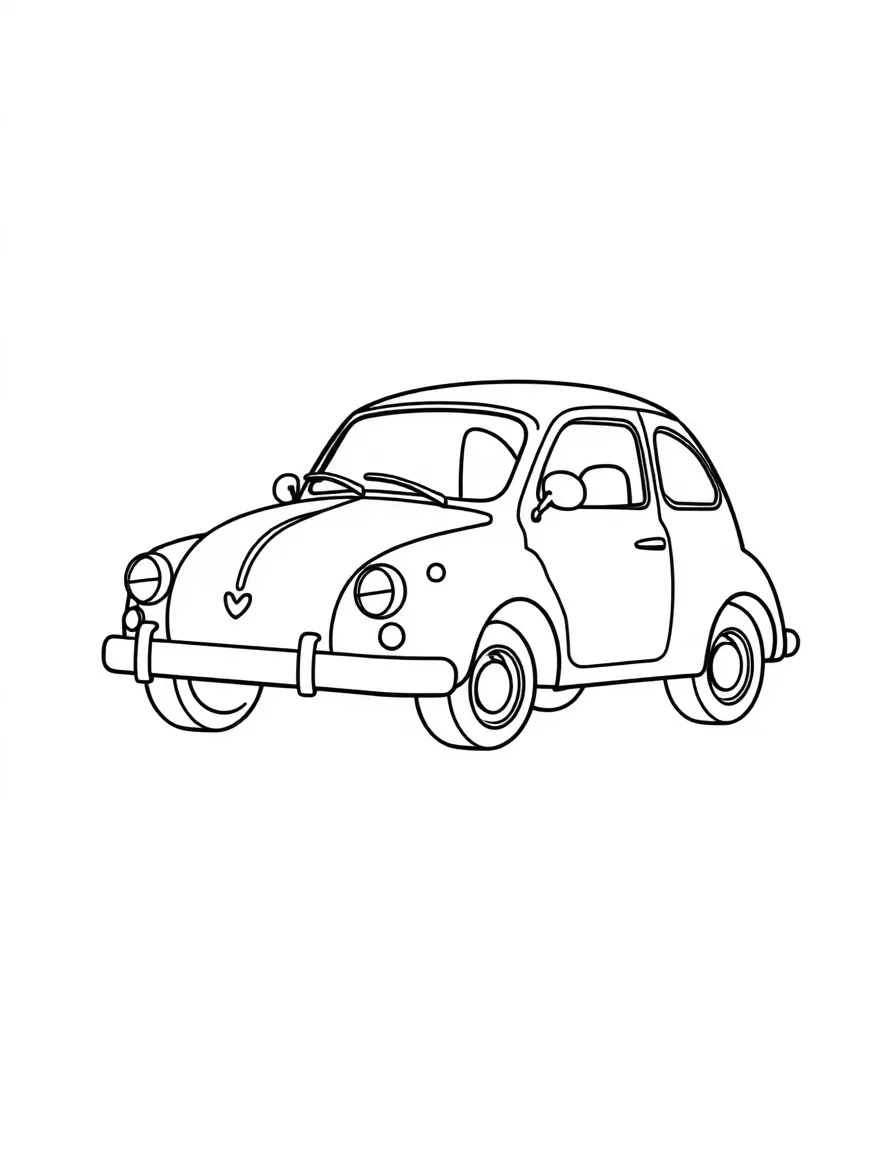 A cute drawing of a tiny Italian car.