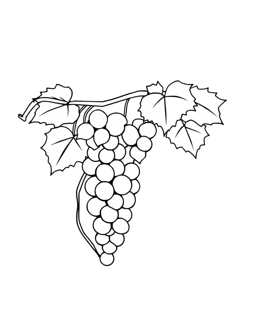 A simple outline of a grape vine.