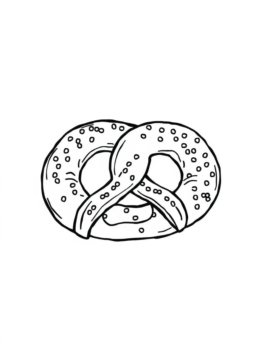A cute drawing of a New York City pretzel.
