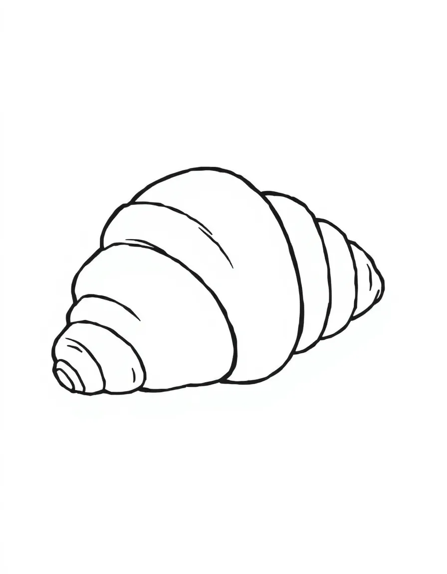 A simplified drawing of a croissant.