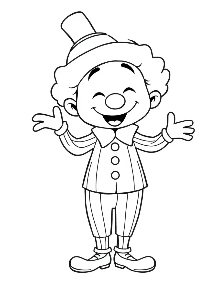 A cartoon-style drawing of a cheerful French mime.