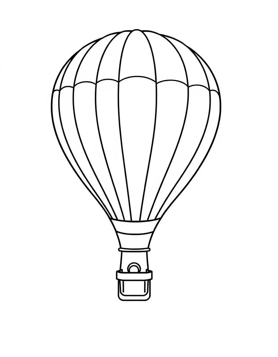 A simplified drawing of a hot air balloon.