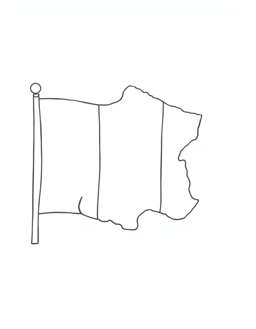 A simple outline of a French flag.