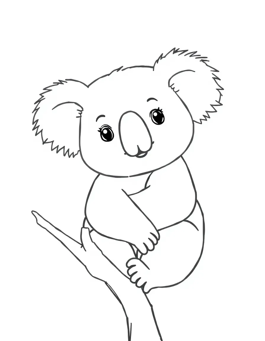A simplified drawing of a koala bear.