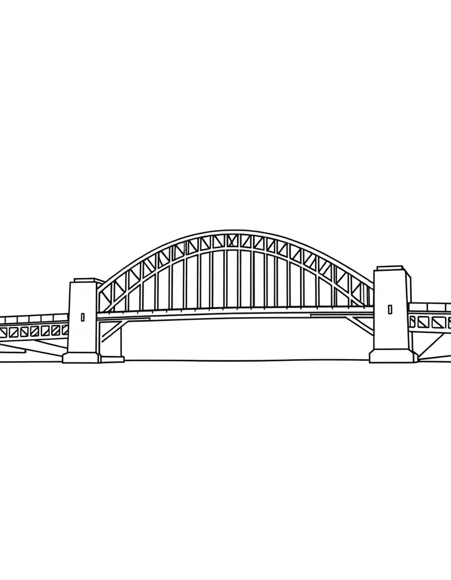 A simple outline of the Sydney Harbour Bridge.