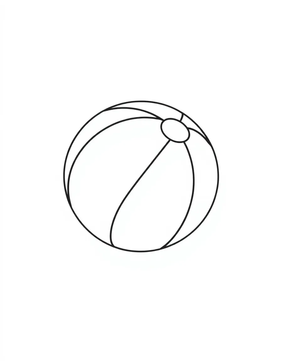 A cute drawing of a small beach ball.