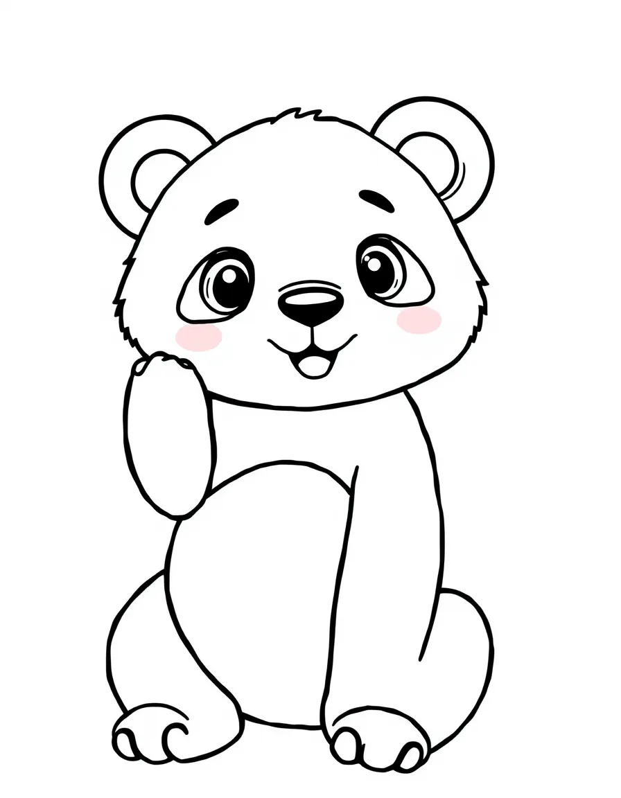 A cartoon-style drawing of a friendly panda.