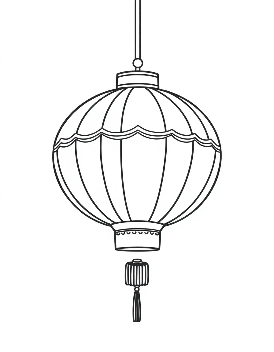 A cute drawing of a Chinese lantern.