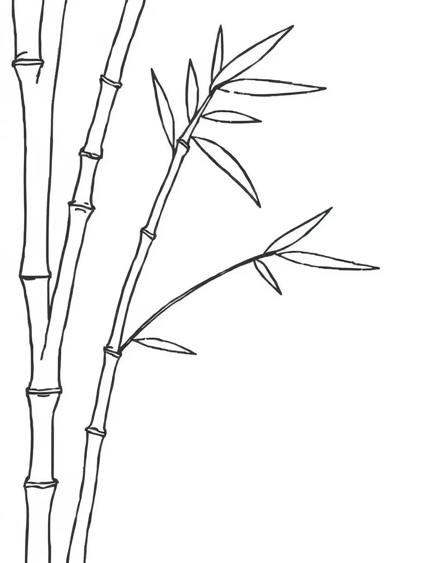 A simplified drawing of a bamboo stalk.