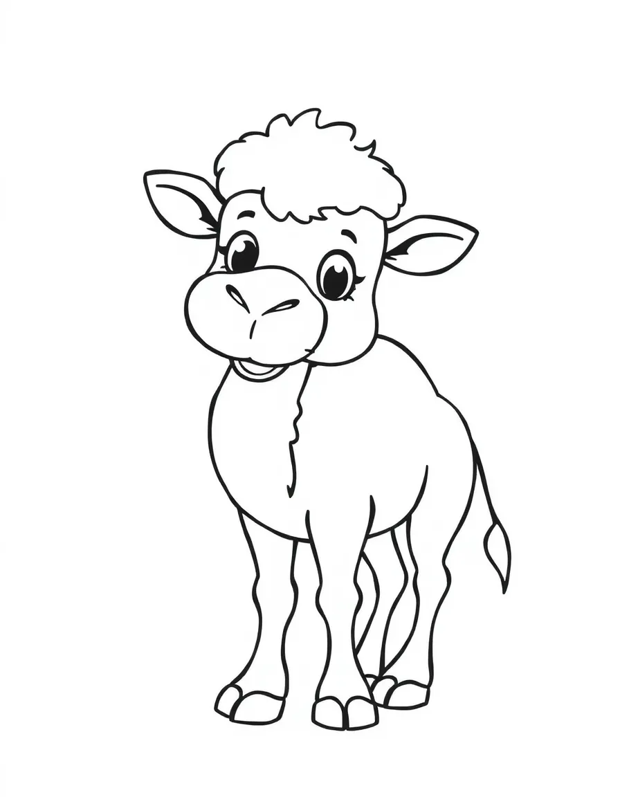 A cartoon-style drawing of a friendly camel.