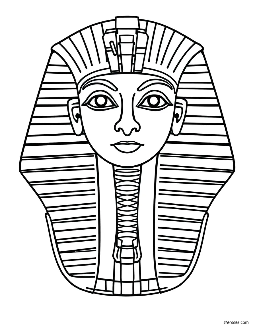 A simple outline of a pharaoh's mask.
