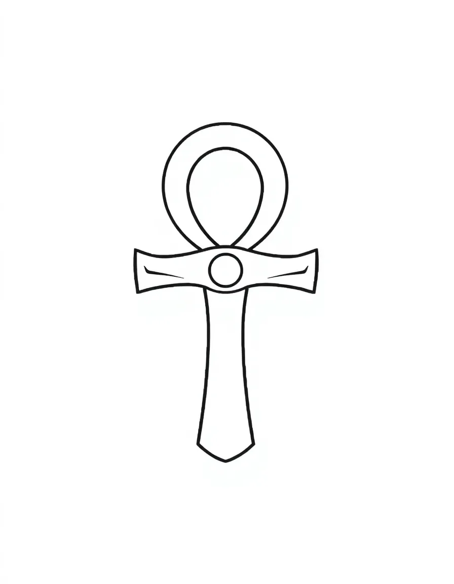 A drawing of a simplified ankh symbol.