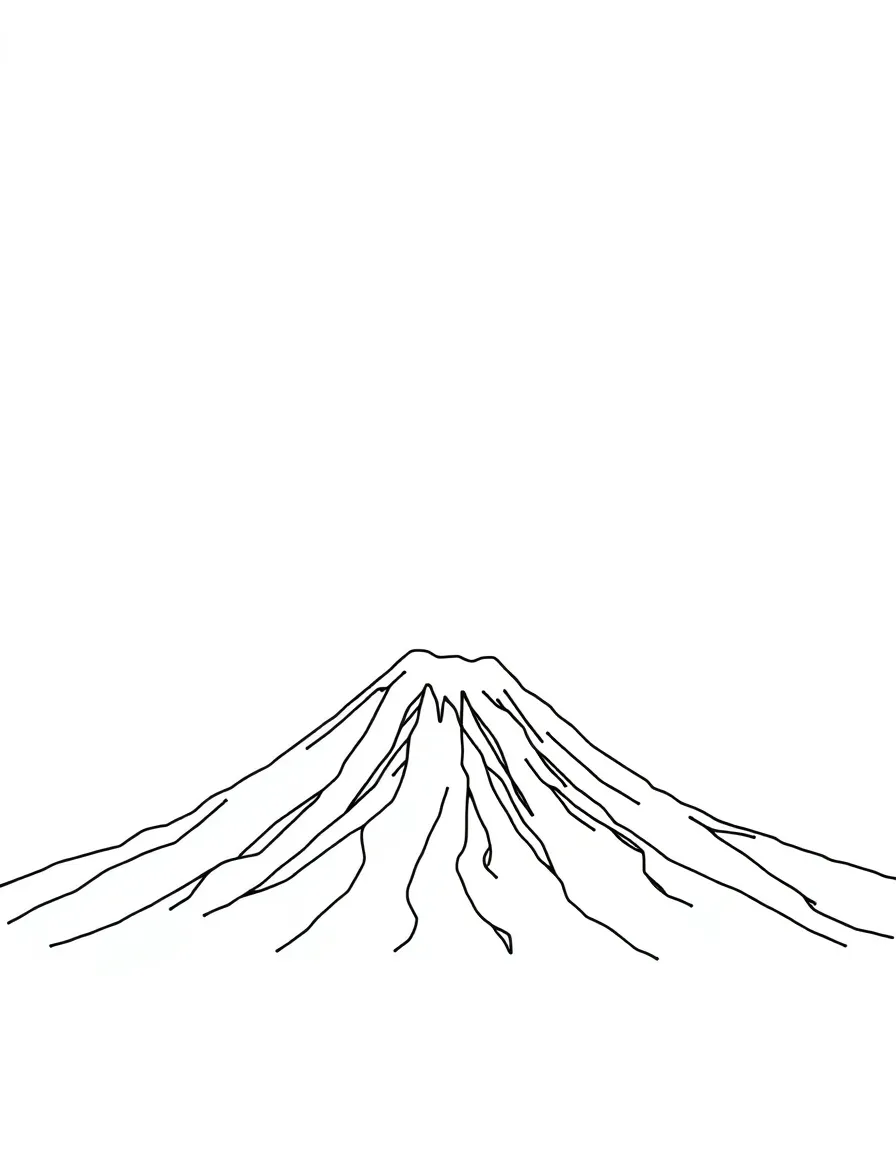 A simple outline of Mount Fuji, Japan.