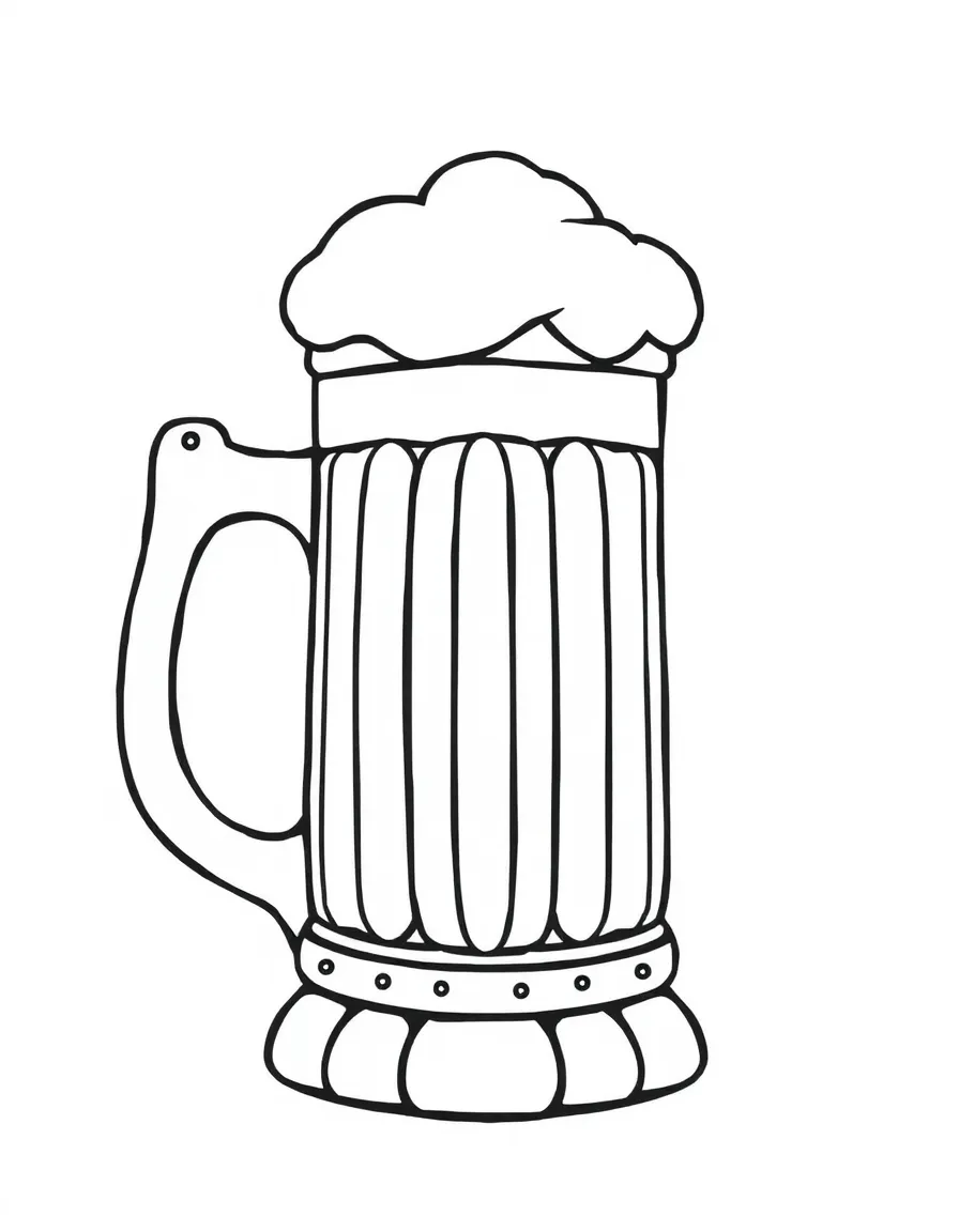 A simplified drawing of a beer stein.