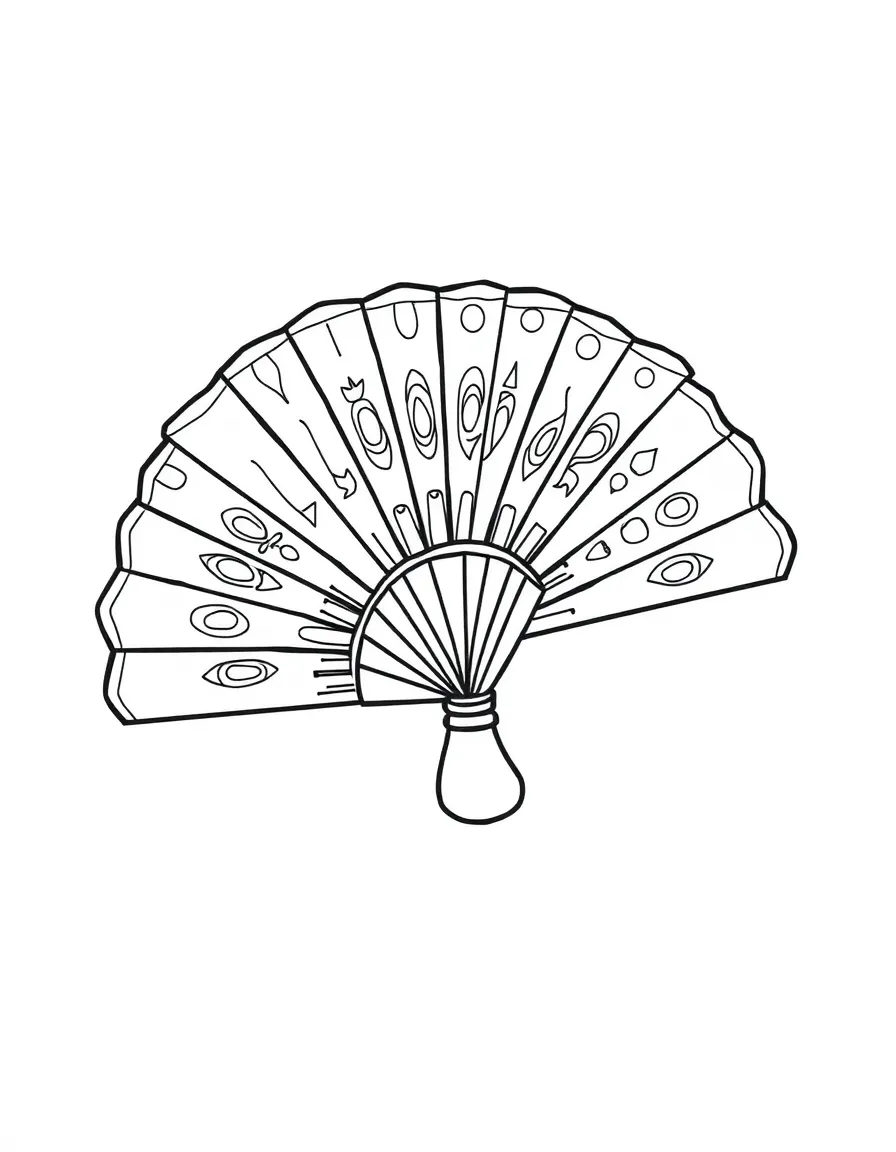 A cute drawing of a Spanish fan.