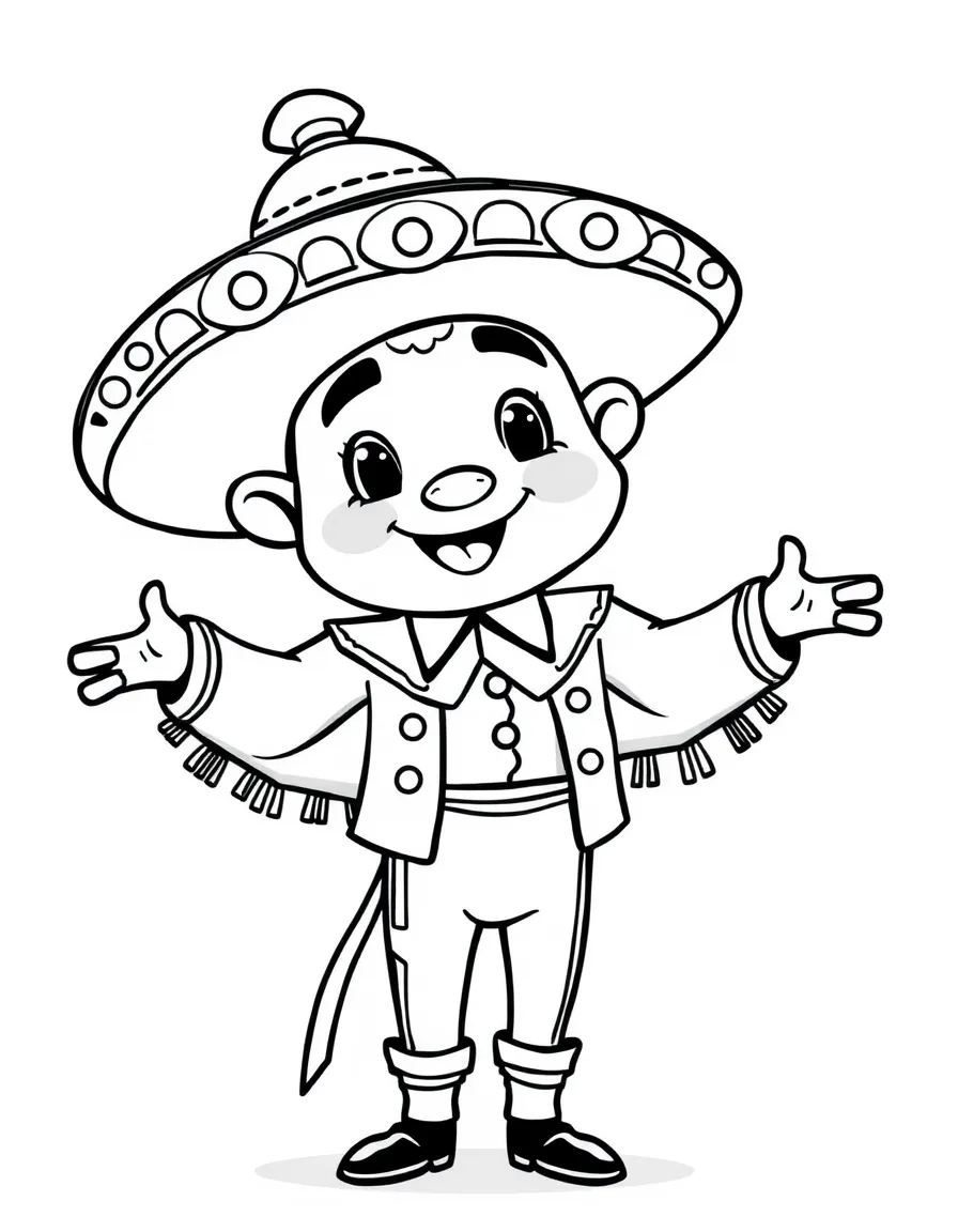 A cartoon-style drawing of a cheerful matador.