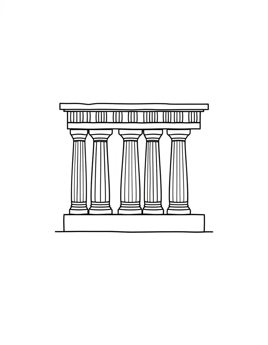 A simplified drawing of an ancient Greek column.