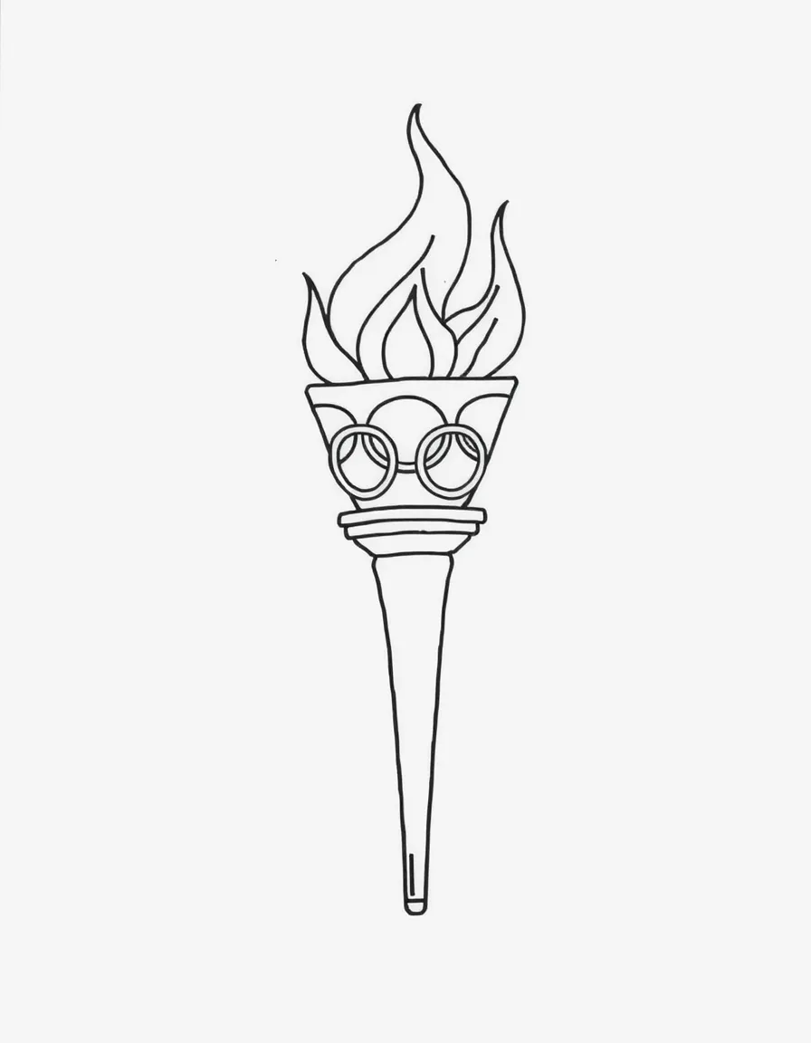 A drawing of a simplified Olympic torch.