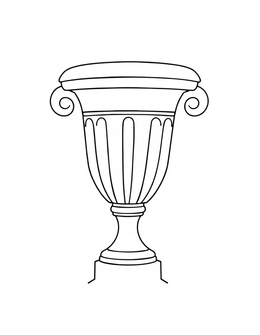 A simplified drawing of a Grecian urn.