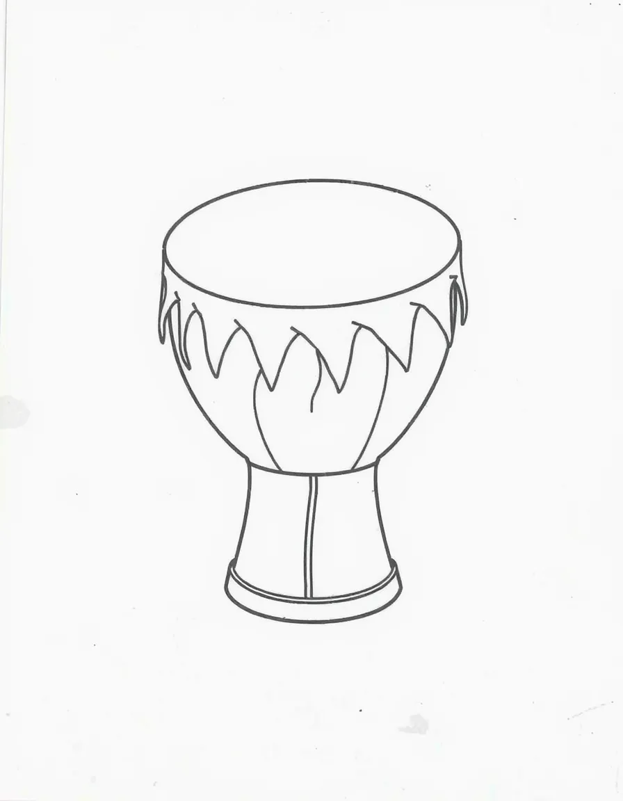 A simple outline of an Indian drum.
