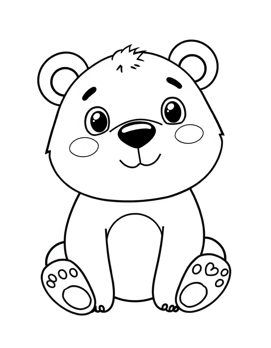 A cartoon-style drawing of a friendly bear.