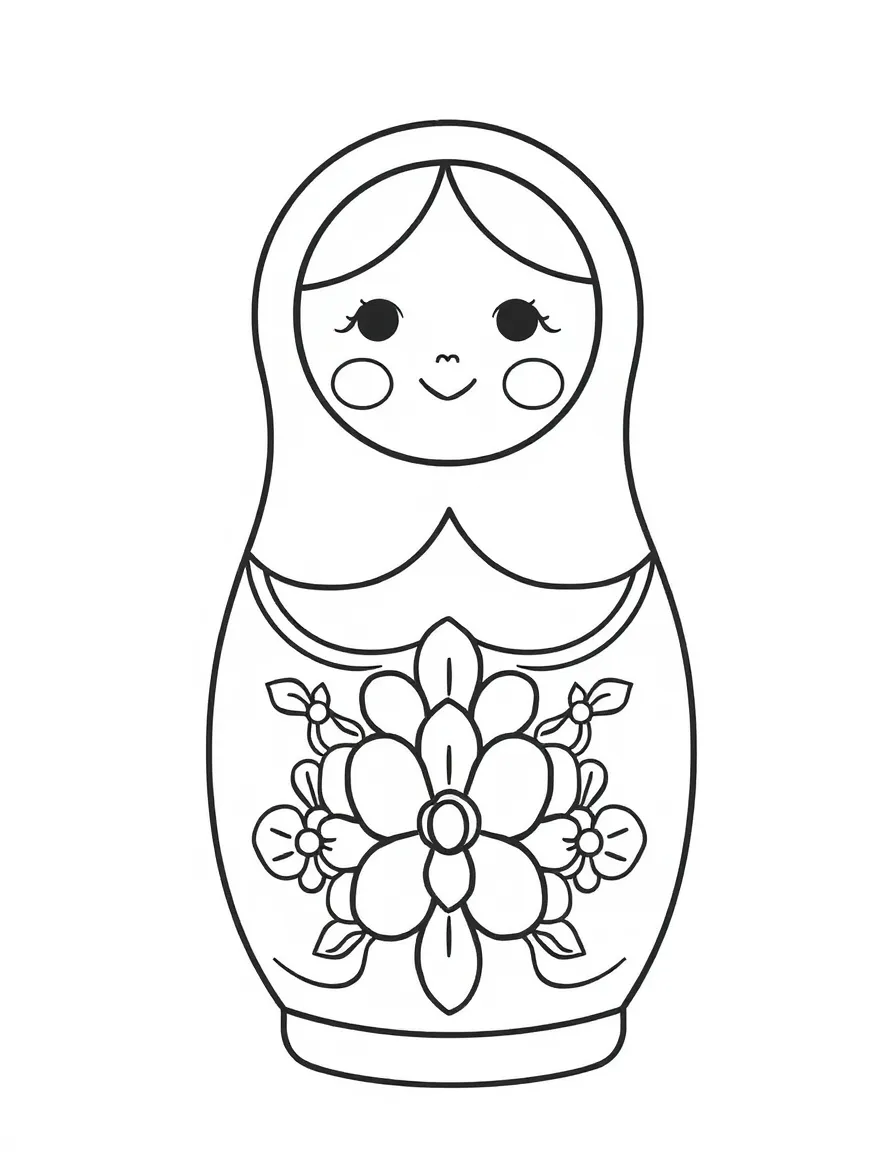 A simplified drawing of a Matryoshka doll.